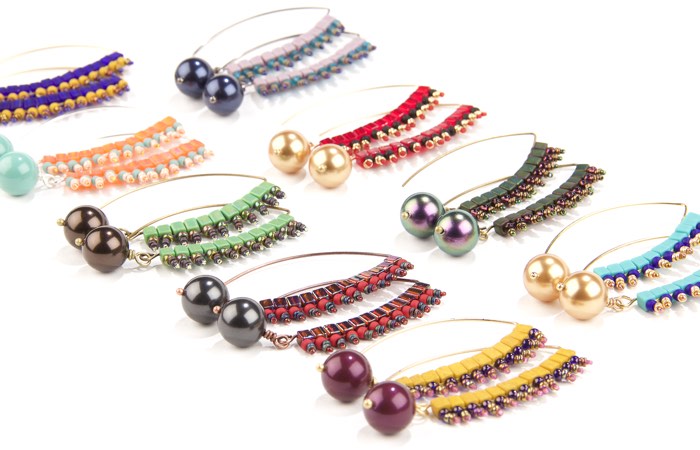 Miyuki Spacer bead spinosaurus earrings color options